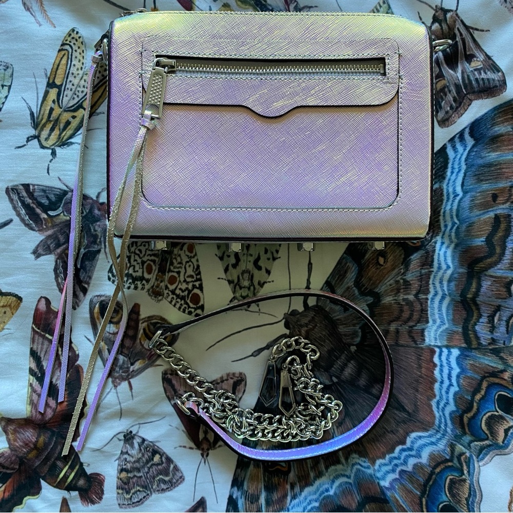 Rebecca Minkoff mini crossbody purse iridescent